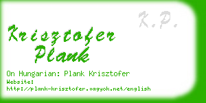 krisztofer plank business card
